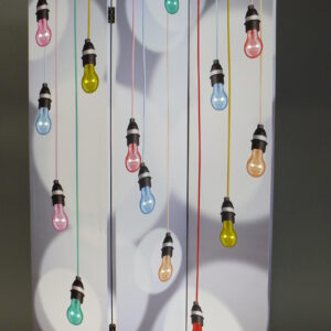 Paravent Glühbirnen bunt