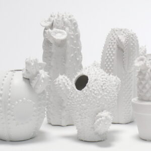 Kaktus Vase weiß