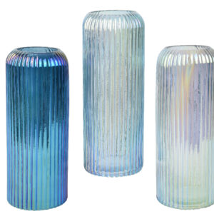 Vase blau irisierend groß