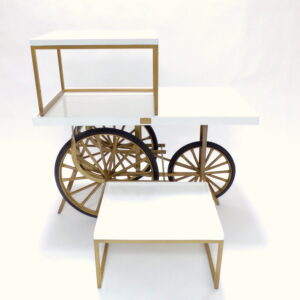 Warenträger oder Candywagen Gold Weiß