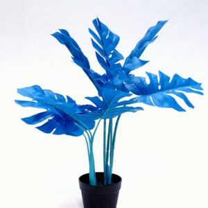 Palme Blau Kunstpflanze mieten - Schmuecker Dekoration